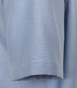 CASA MODA comfort fit overhemd, korte mouw, dobby, blauw