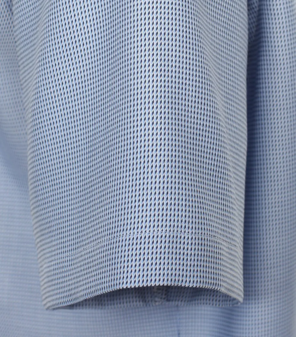 CASA MODA comfort fit overhemd, korte mouw, dobby, blauw