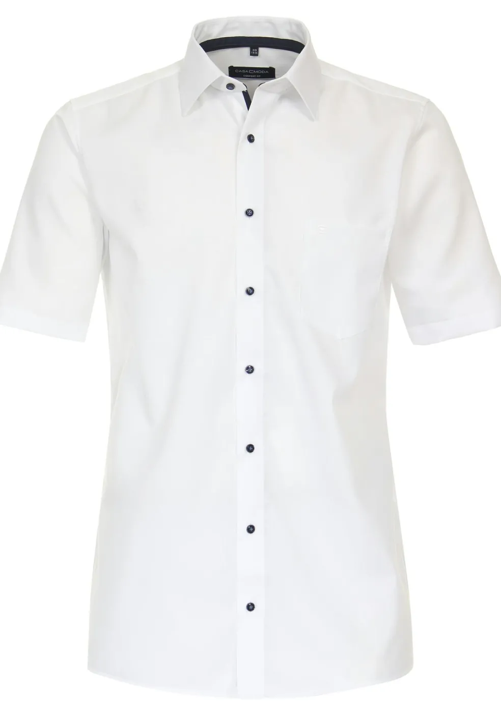 CASA MODA comfort fit overhemd, korte mouw, dobby, wit