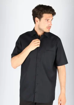 CASA MODA comfort fit overhemd, korte mouw, zwart