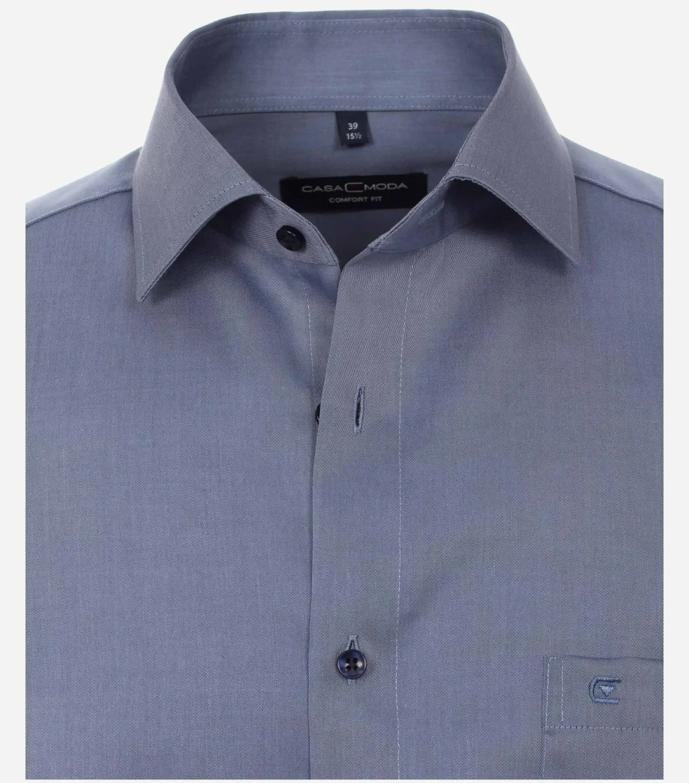 CASA MODA comfort fit overhemd, mouwlengte 7, twill, blauw