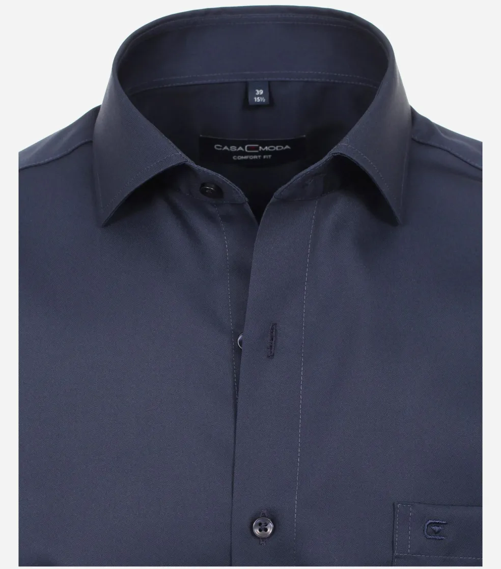 CASA MODA comfort fit overhemd, mouwlengte 72 cm, twill, blauw