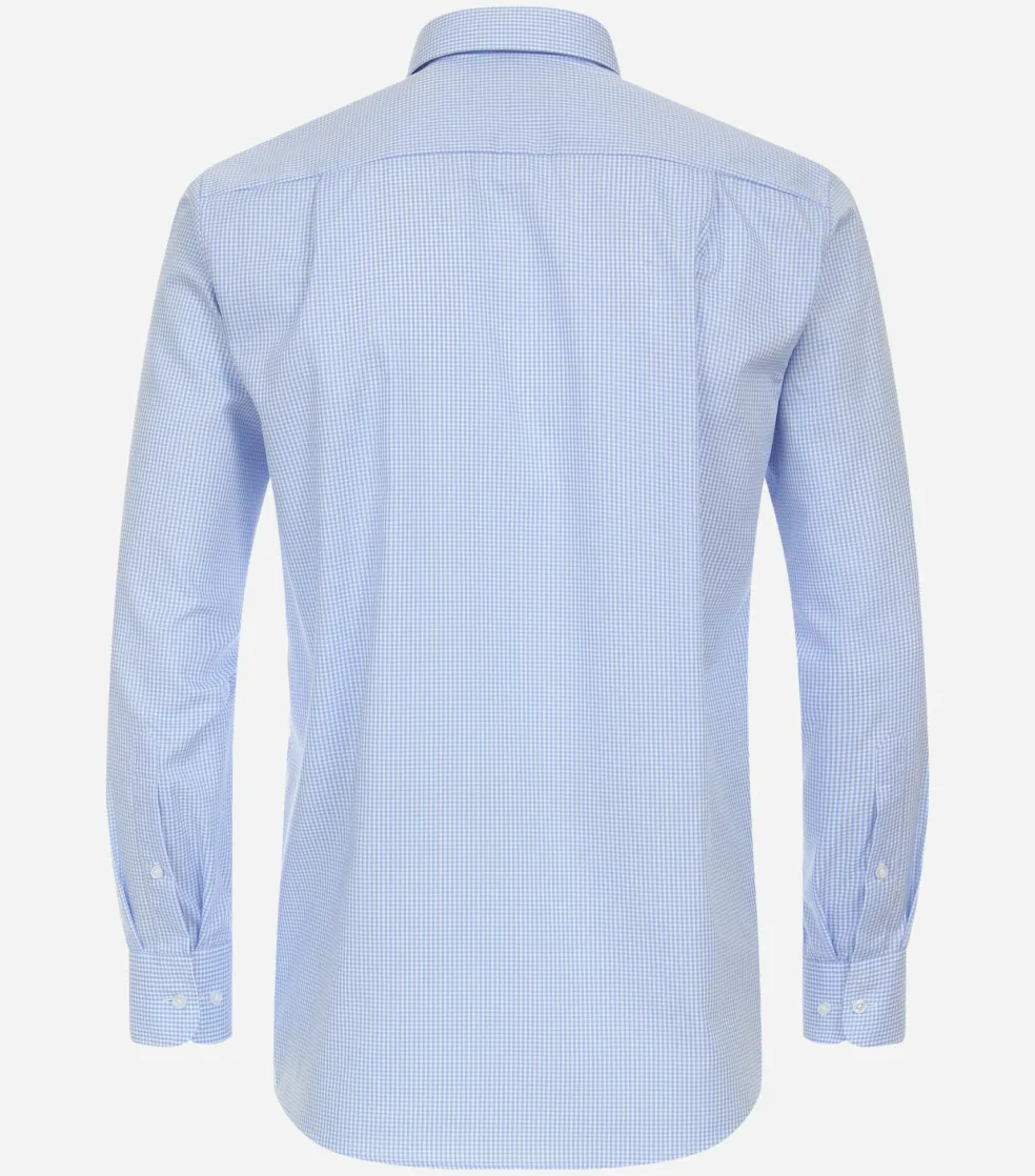 CASA MODA comfort fit overhemd, twill, lichtblauw met wit geruit
