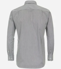 CASA MODA comfort fit overhemd, twill, zwart gestreept