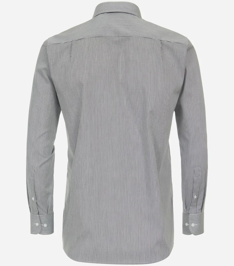 CASA MODA comfort fit overhemd, twill, zwart gestreept