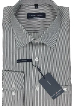CASA MODA comfort fit overhemd, twill, zwart gestreept
