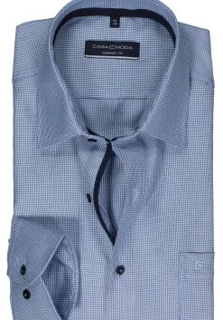 CASA MODA comfort fit overhemd, dobby, blauw