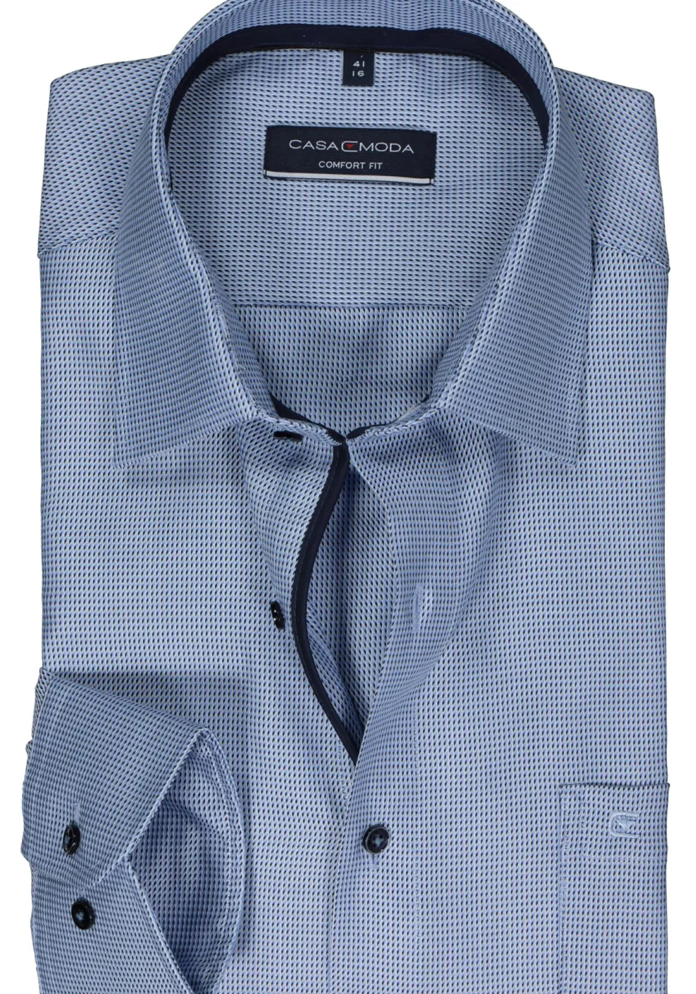 CASA MODA comfort fit overhemd, dobby, blauw
