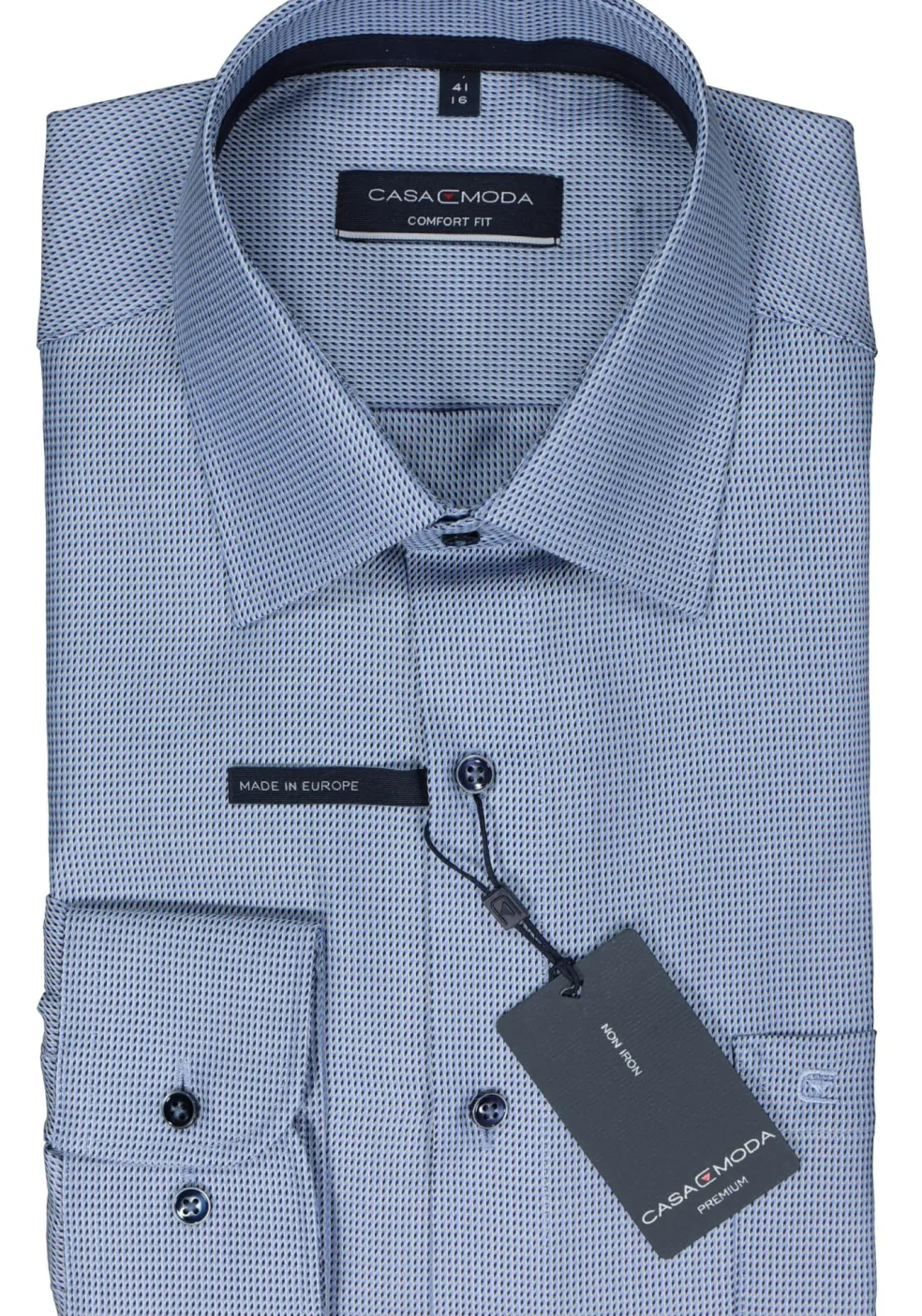 CASA MODA comfort fit overhemd, dobby, blauw