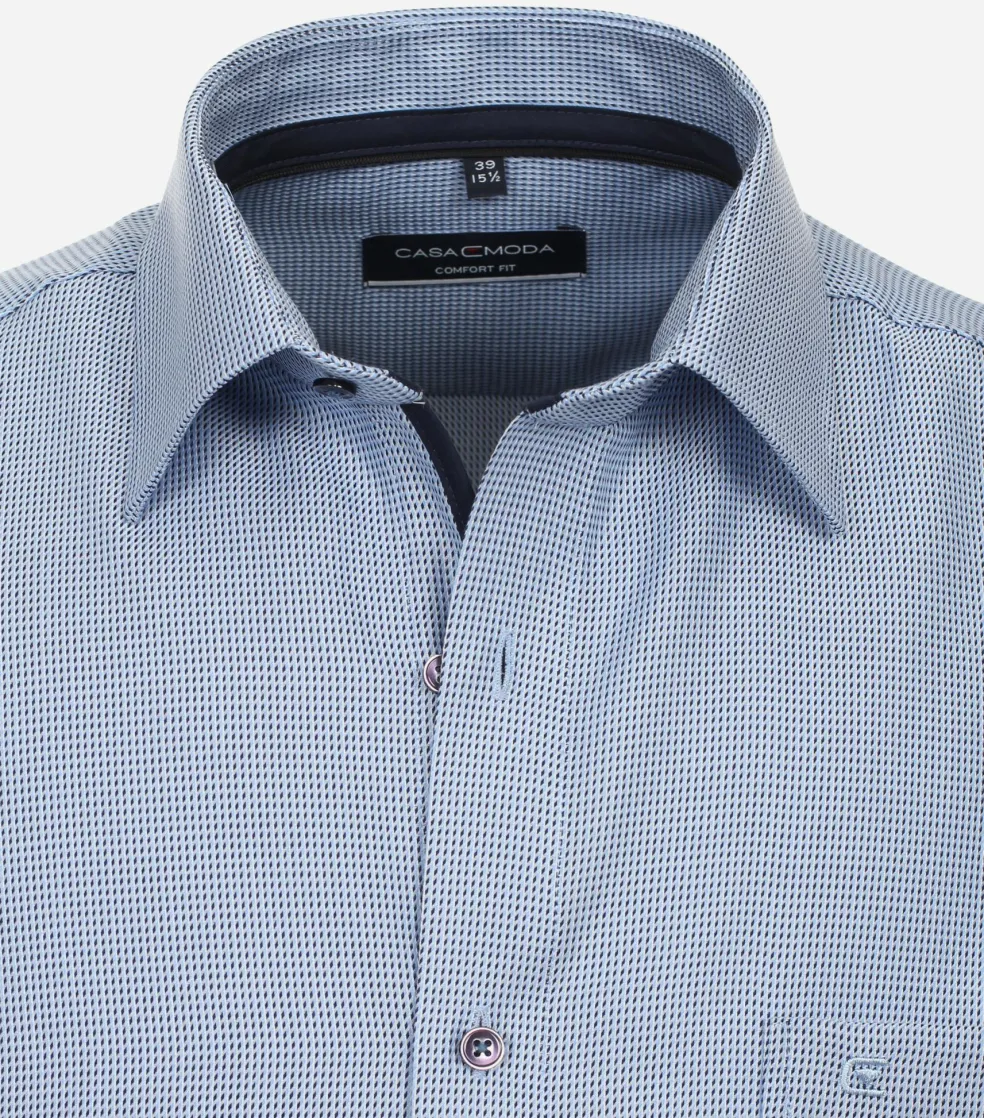 CASA MODA comfort fit overhemd, dobby, blauw