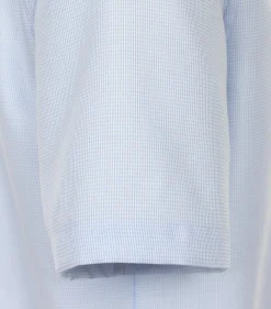 CASA MODA comfort fit overhemd, korte mouw, dobby, blauw