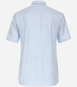 CASA MODA comfort fit overhemd, korte mouw, dobby, blauw