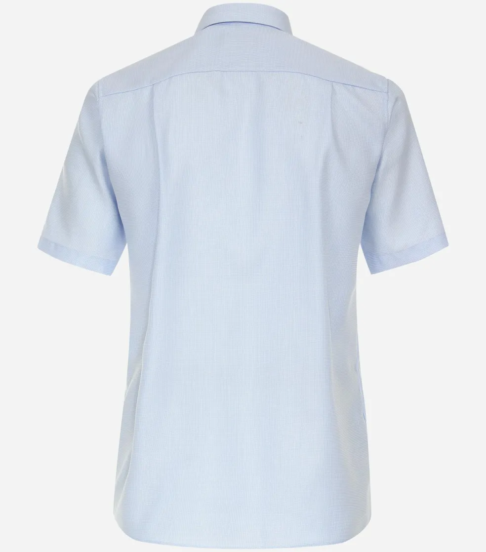 CASA MODA comfort fit overhemd, korte mouw, dobby, blauw