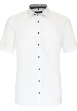 CASA MODA comfort fit overhemd, korte mouw, popeline, wit