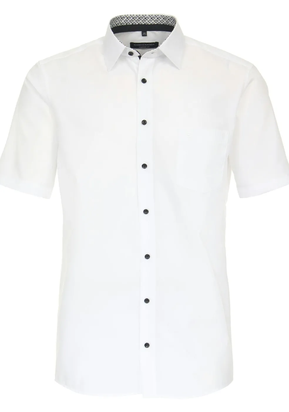 CASA MODA comfort fit overhemd, korte mouw, popeline, wit