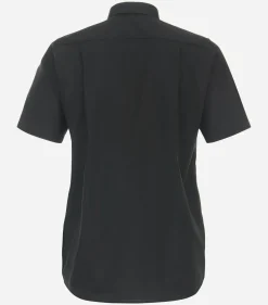 CASA MODA comfort fit overhemd, korte mouw, popeline, zwart