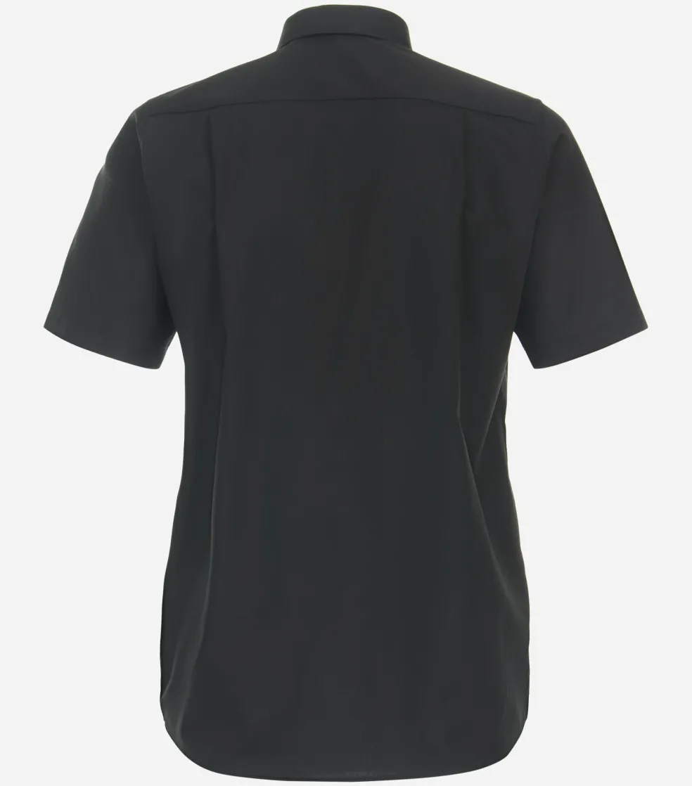CASA MODA comfort fit overhemd, korte mouw, popeline, zwart
