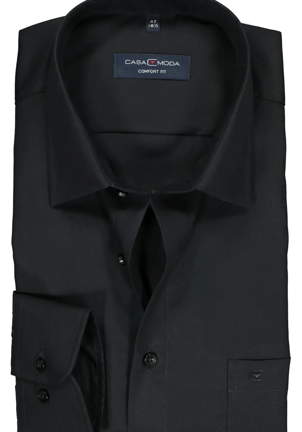 CASA MODA comfort fit overhemd, mouwlengte 7, zwart