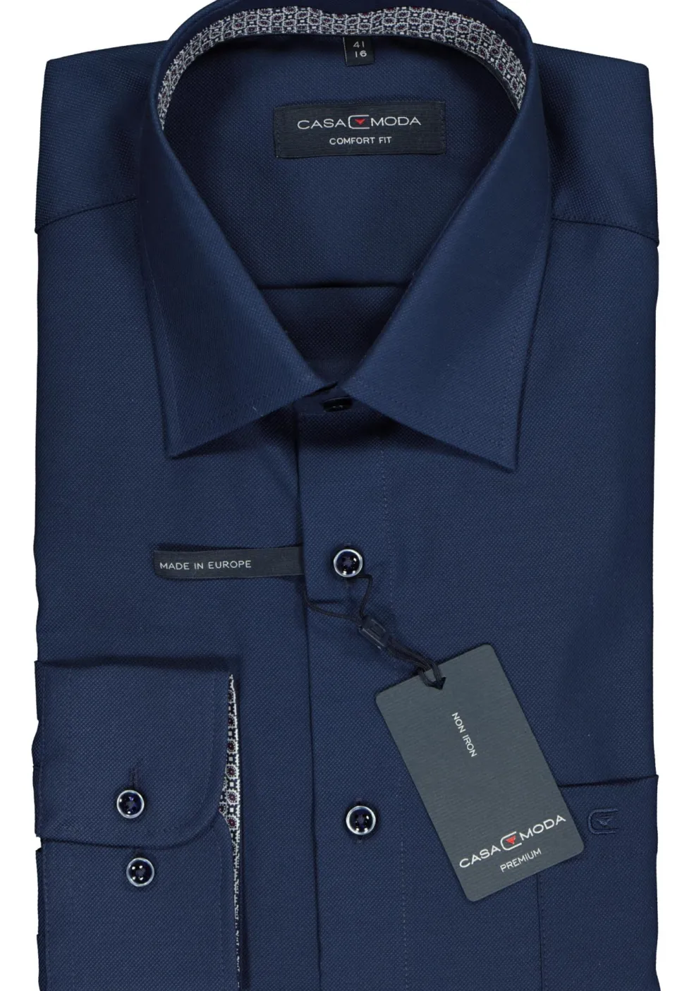 CASA MODA comfort fit overhemd, blauw structuur (contrast)