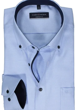 CASA MODA comfort fit overhemd, dobby, blauw