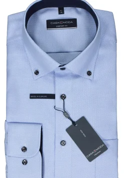 CASA MODA comfort fit overhemd, dobby, blauw