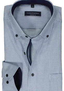CASA MODA comfort fit overhemd, dobby, blauw gestreept