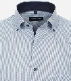CASA MODA comfort fit overhemd, dobby, blauw gestreept