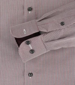 CASA MODA comfort fit overhemd, dobby, rood gestreept