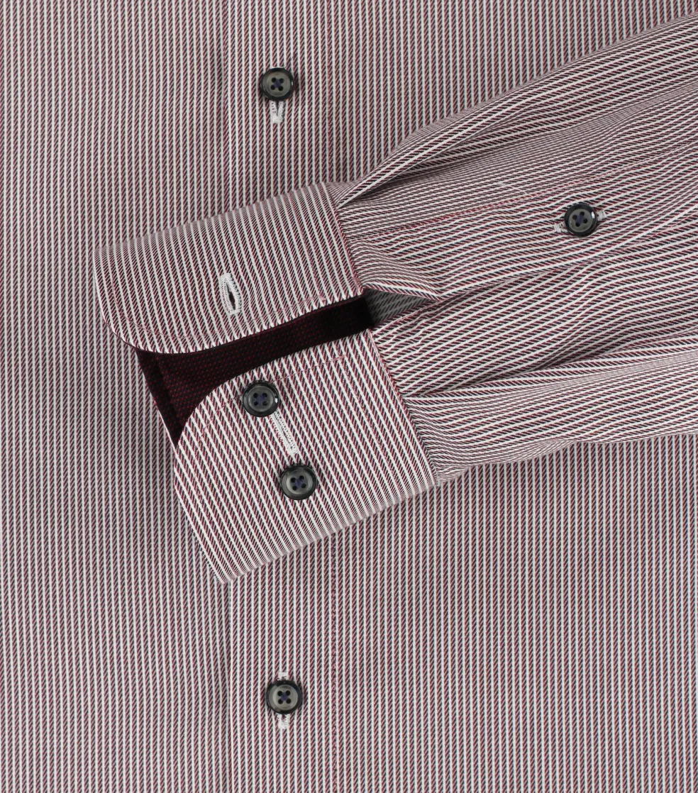 CASA MODA comfort fit overhemd, dobby, rood gestreept