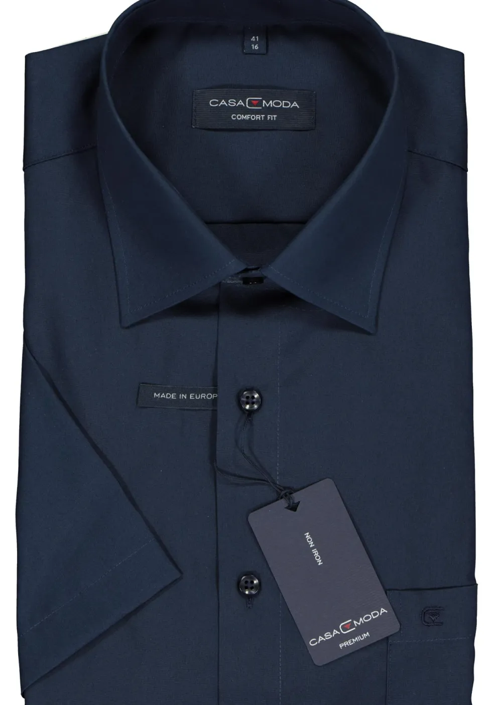 CASA MODA comfort fit overhemd, korte mouw, donkerblauw