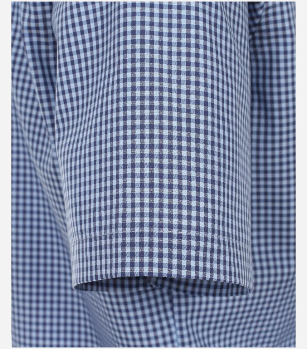 CASA MODA comfort fit overhemd, korte mouw, popeline, blauw geruit