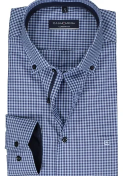 CASA MODA comfort fit overhemd, popeline, blauw geruit