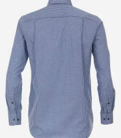 CASA MODA comfort fit overhemd, popeline, blauw geruit