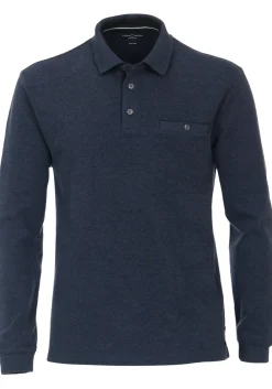 CASA MODA comfort fit polo lange mouw, blauw