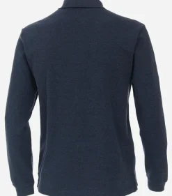 CASA MODA comfort fit polo lange mouw, blauw