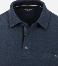 CASA MODA comfort fit polo lange mouw, blauw