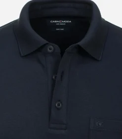 CASA MODA comfort fit polo lange mouw, blauw