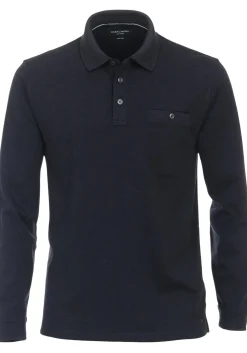 CASA MODA comfort fit polo lange mouw, blauw