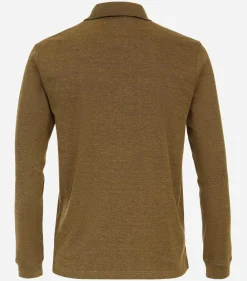 CASA MODA comfort fit polo lange mouw, geel melange