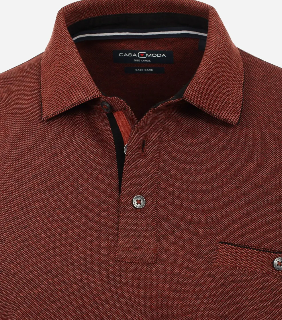 CASA MODA comfort fit polo lange mouw, rood