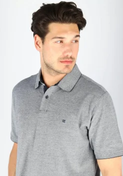 CASA MODA comfort fit poloshirt, stretch, blauw melange