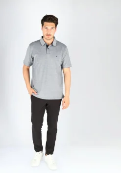 CASA MODA comfort fit poloshirt, stretch, blauw melange