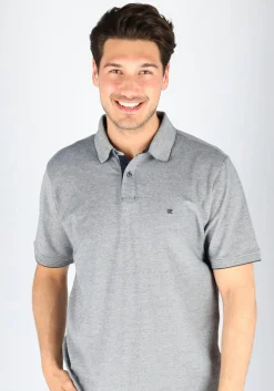 CASA MODA comfort fit poloshirt, stretch, blauw melange