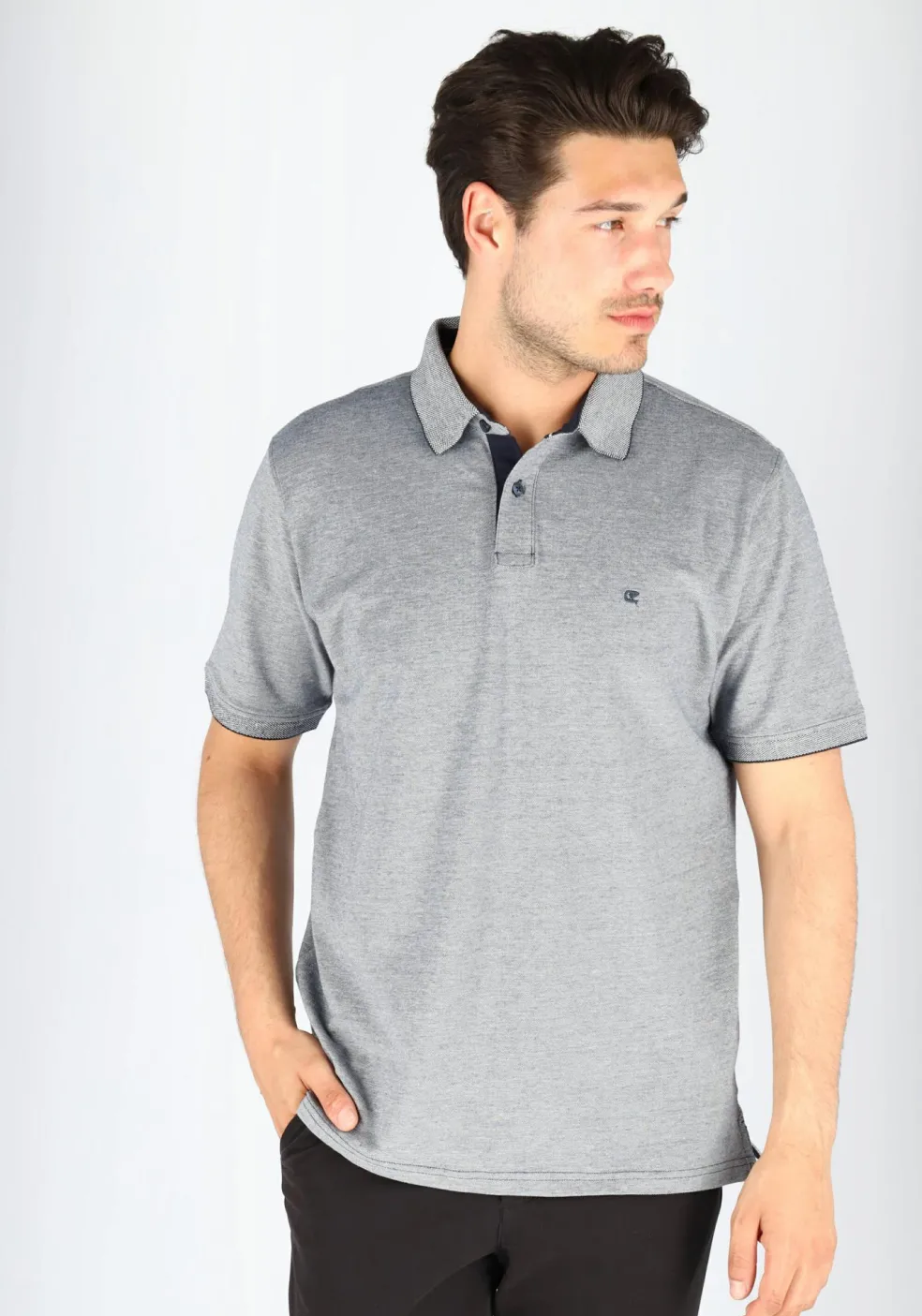 CASA MODA comfort fit poloshirt, stretch, blauw melange