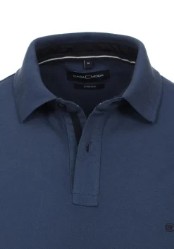 CASA MODA comfort fit poloshirt, stretch, middenblauw