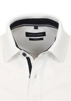 CASA MODA comfort fit poloshirt, stretch, wit