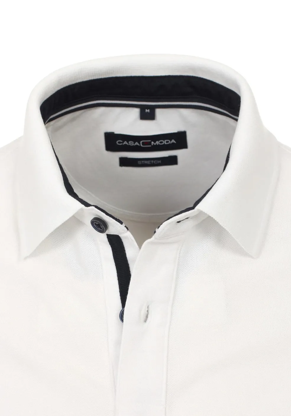 CASA MODA comfort fit poloshirt, stretch, wit