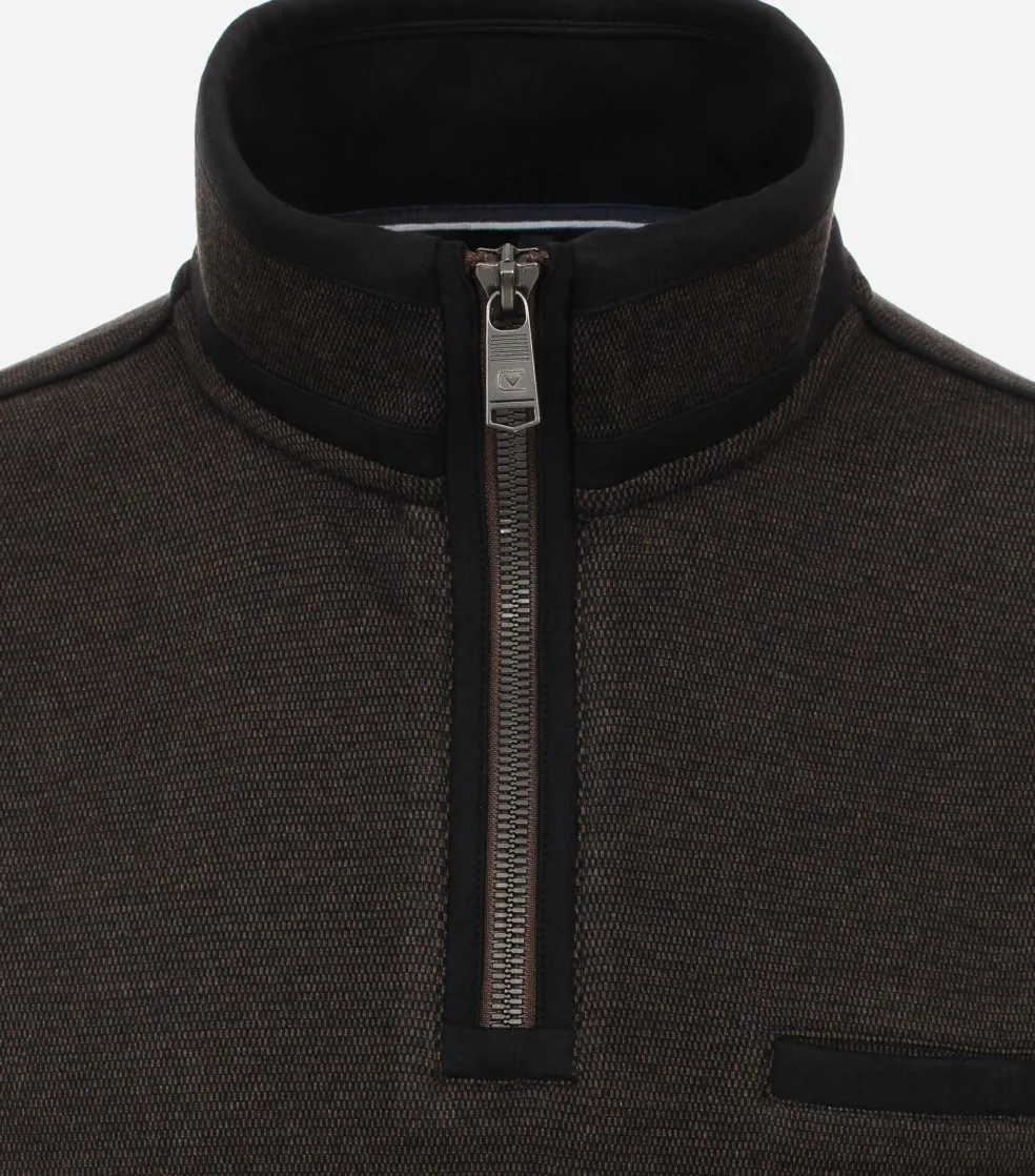 CASA MODA comfort fit schipperstrui, bruin melange