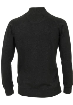CASA MODA heren vest katoen, met rits, antraciet