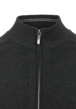 CASA MODA heren vest katoen, met rits, antraciet
